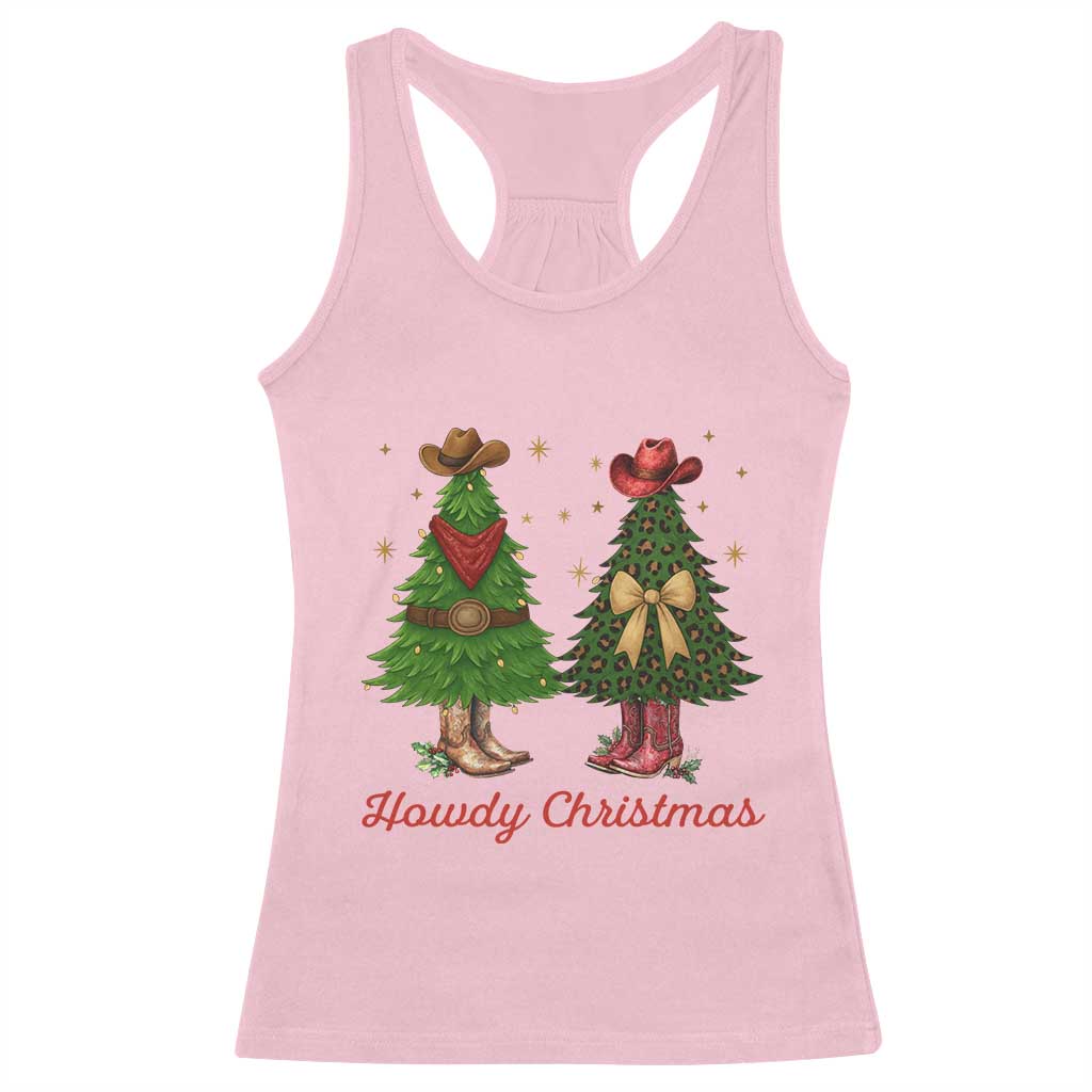 Howdy Christmas Racerback Tank Top Cowboy Western Country Xmas - Wonder Print Shop