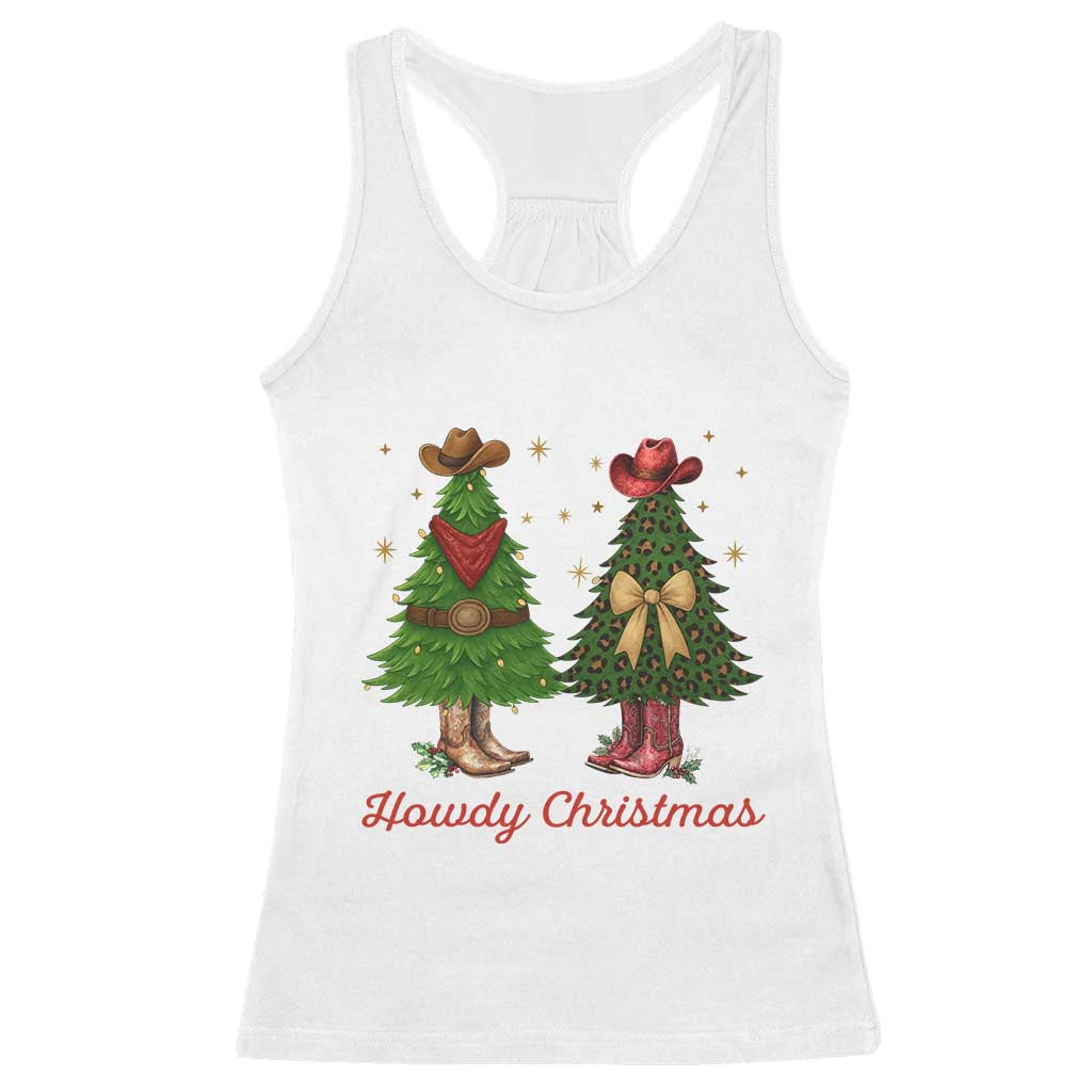 Howdy Christmas Racerback Tank Top Cowboy Western Country Xmas - Wonder Print Shop