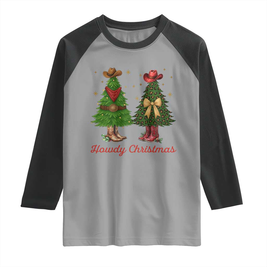 Howdy Christmas Raglan Shirt Cowboy Western Country Xmas - Wonder Print Shop