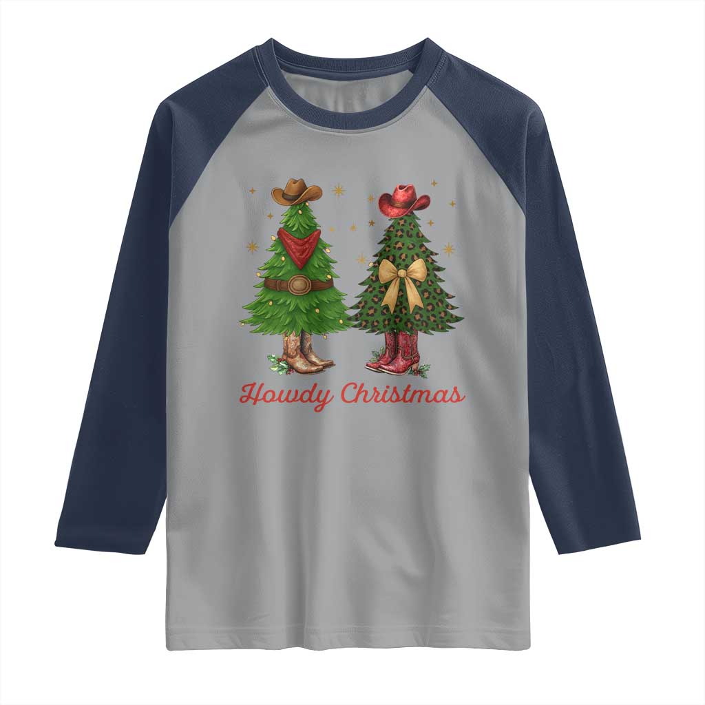 Howdy Christmas Raglan Shirt Cowboy Western Country Xmas - Wonder Print Shop