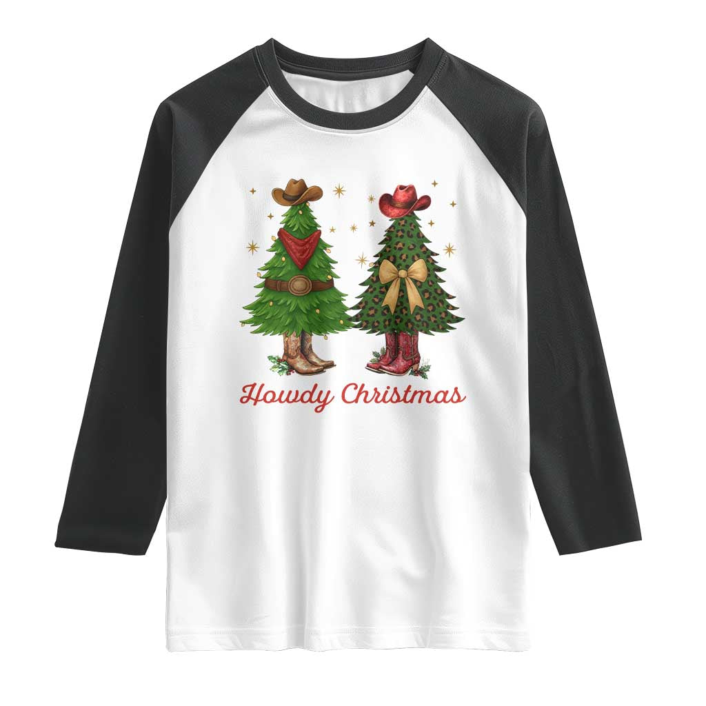 Howdy Christmas Raglan Shirt Cowboy Western Country Xmas - Wonder Print Shop