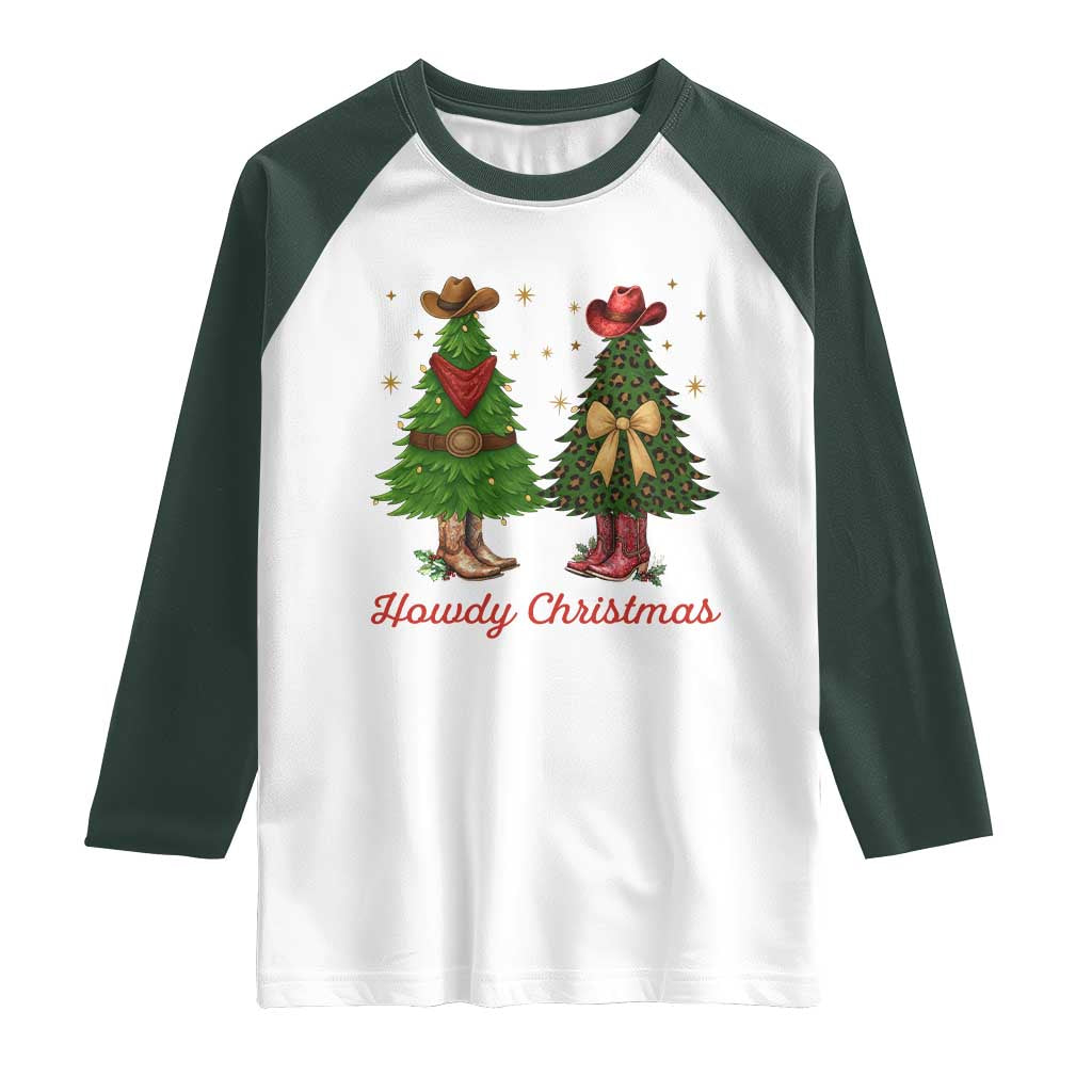 Howdy Christmas Raglan Shirt Cowboy Western Country Xmas - Wonder Print Shop