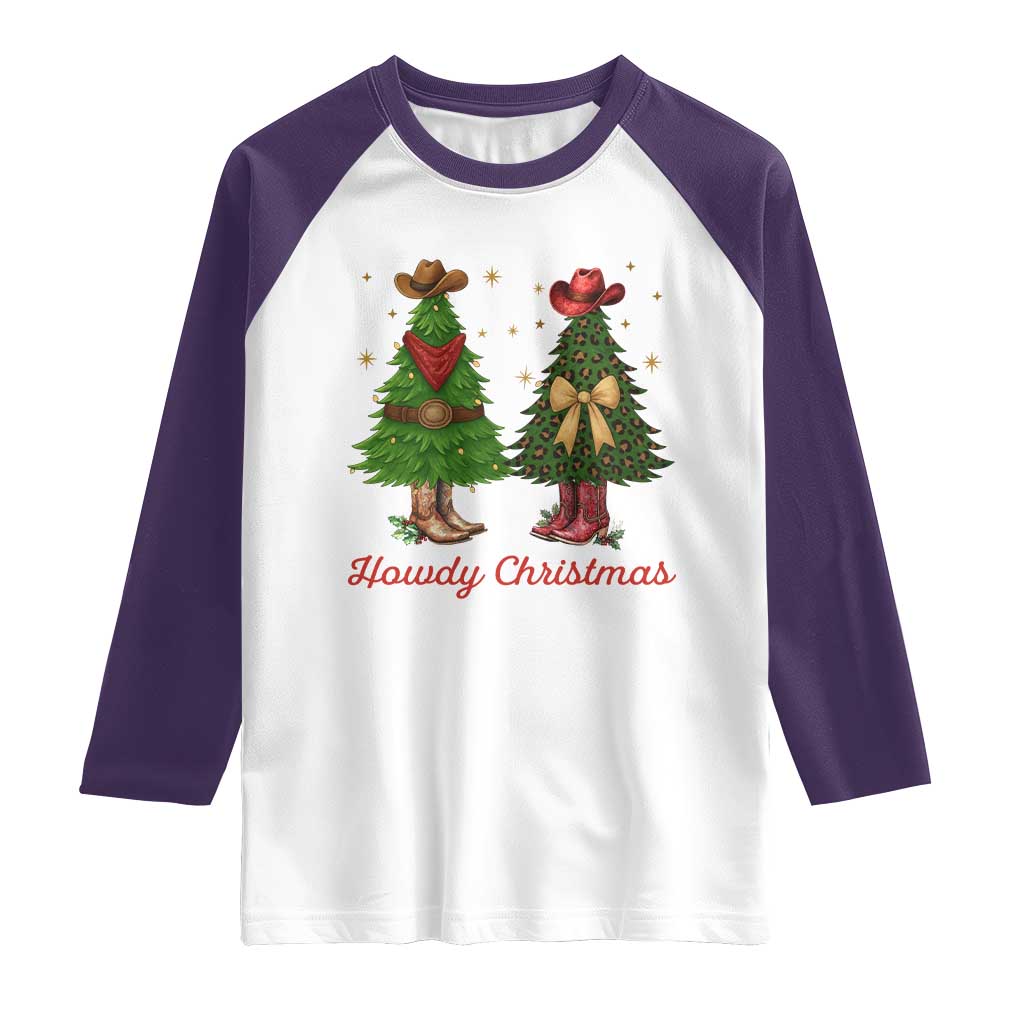 Howdy Christmas Raglan Shirt Cowboy Western Country Xmas - Wonder Print Shop