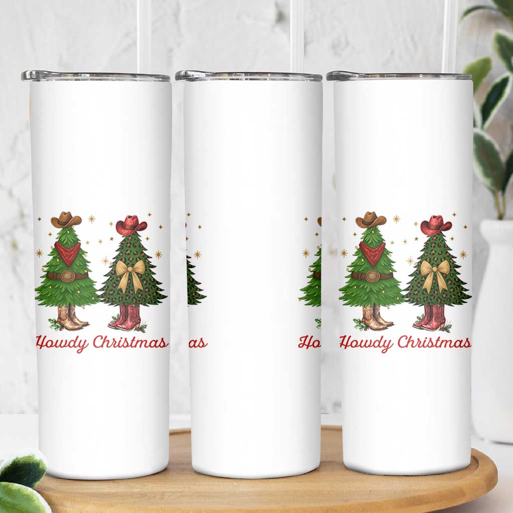 Howdy Christmas Skinny Tumbler Cowboy Western Country Xmas - Wonder Print Shop