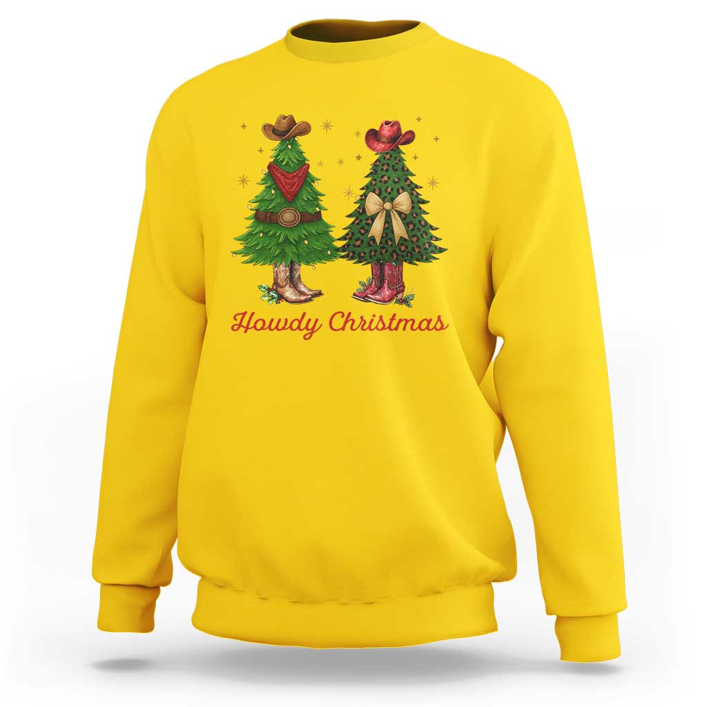 Howdy Christmas Sweatshirt Cowboy Western Country Xmas - Wonder Print Shop