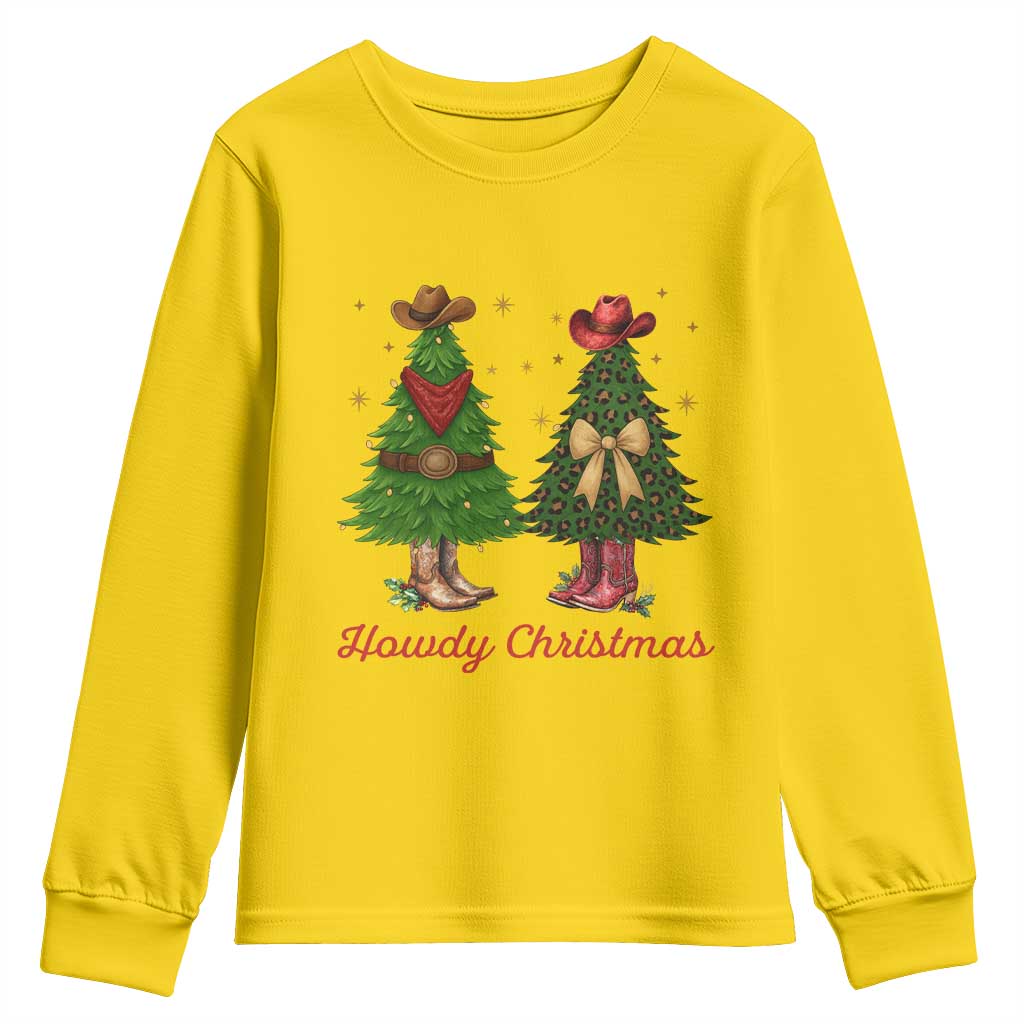 Howdy Christmas Youth Sweatshirt Cowboy Western Country Xmas - Wonder Print Shop