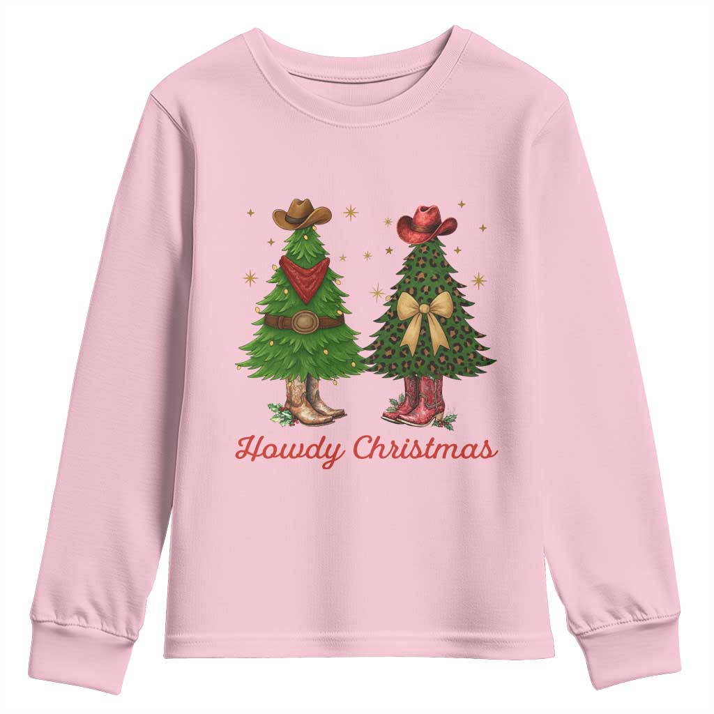 Howdy Christmas Youth Sweatshirt Cowboy Western Country Xmas - Wonder Print Shop