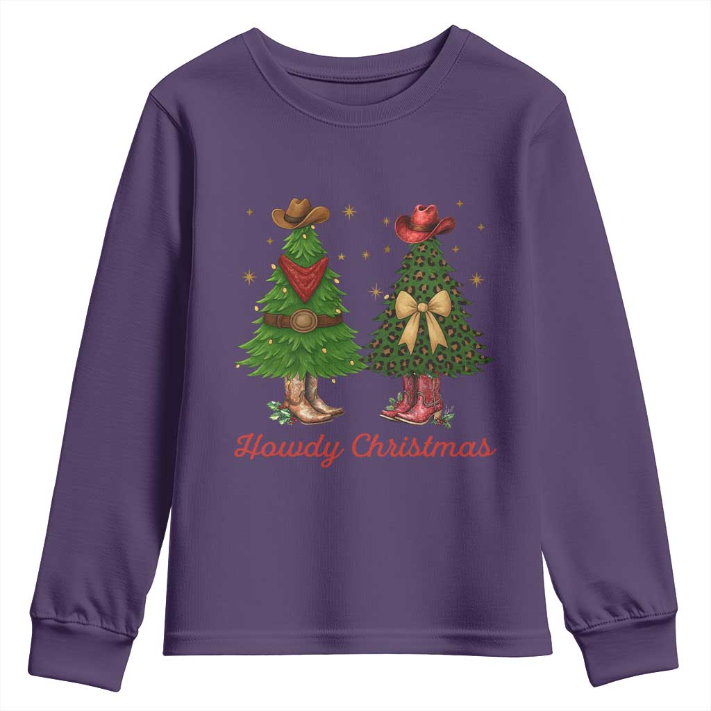 Howdy Christmas Youth Sweatshirt Cowboy Western Country Xmas - Wonder Print Shop