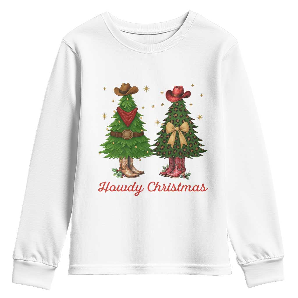 Howdy Christmas Youth Sweatshirt Cowboy Western Country Xmas - Wonder Print Shop