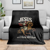 Funny Cowboy Jesus Christmas Throw Blanket It Is Your Birthday - Wonder Print Shop