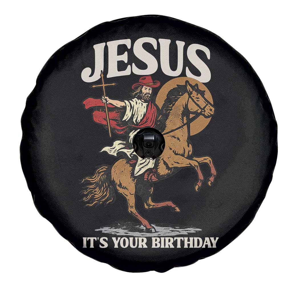 Funny Cowboy Jesus Christmas Spare Tire Cover It Is Your Birthday - Wonder Print Shop