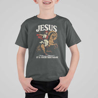 Funny Cowboy Jesus Christmas T Shirt For Kid It Is Your Birthday - Wonder Print Shop