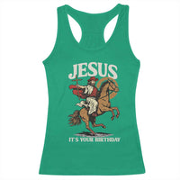 Funny Cowboy Jesus Christmas Racerback Tank Top It Is Your Birthday - Wonder Print Shop