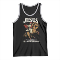 Funny Cowboy Jesus Christmas Tank Top It Is Your Birthday - Wonder Print Shop