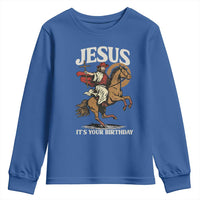 Funny Cowboy Jesus Christmas Youth Sweatshirt It Is Your Birthday - Wonder Print Shop