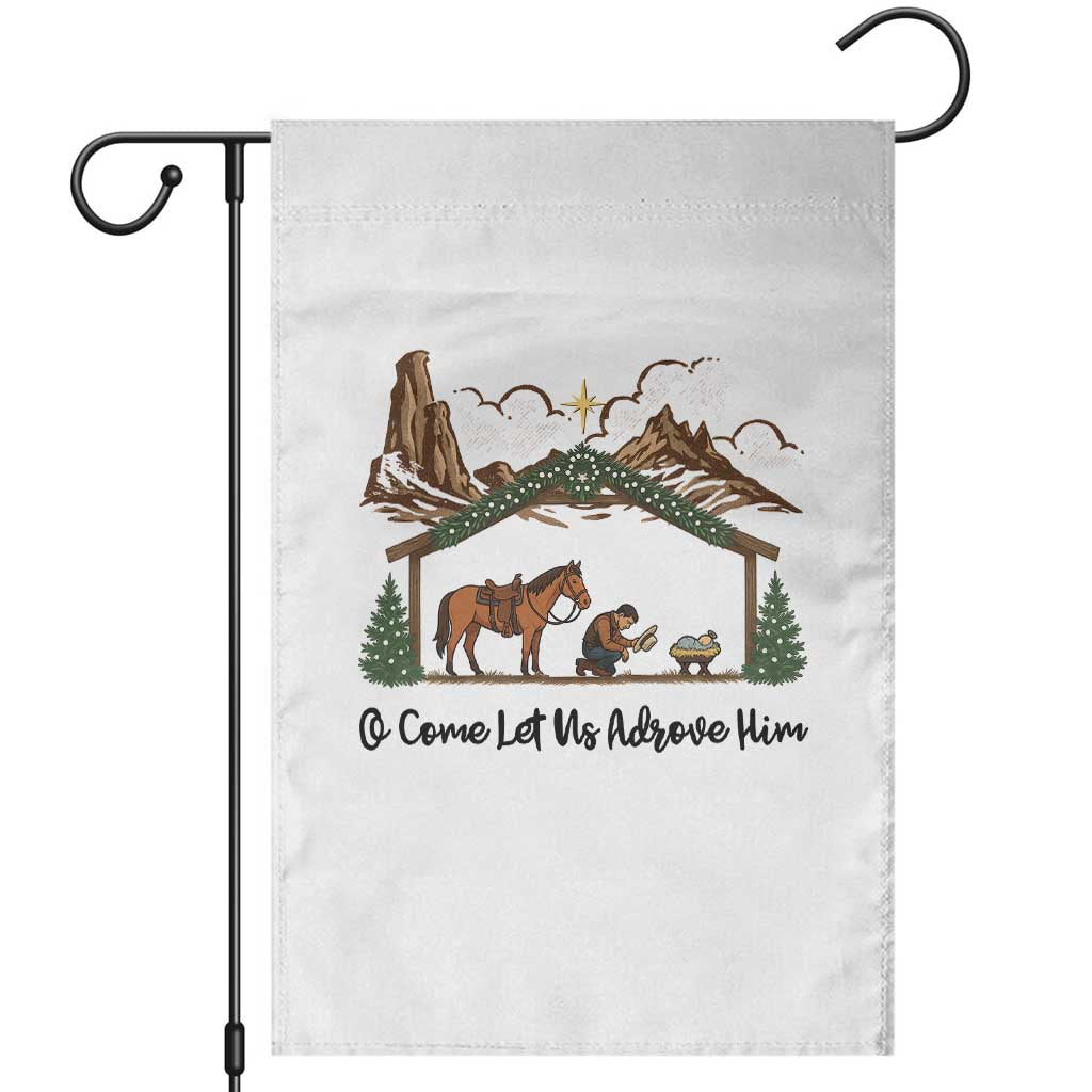 Nativity Scene Christmas Garden Flag Cowboy Bible Scripture Verse Western - Wonder Print Shop