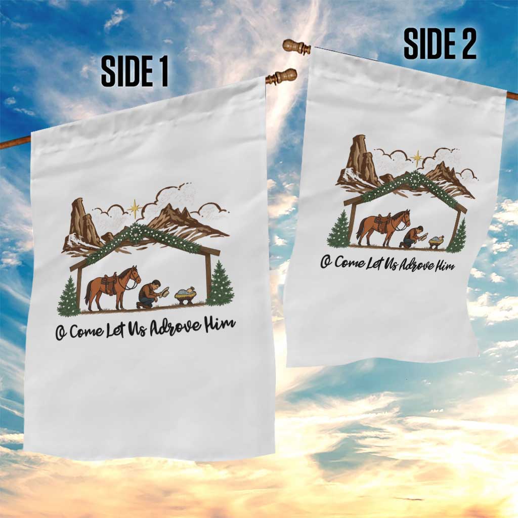 Nativity Scene Christmas Garden Flag Cowboy Bible Scripture Verse Western - Wonder Print Shop