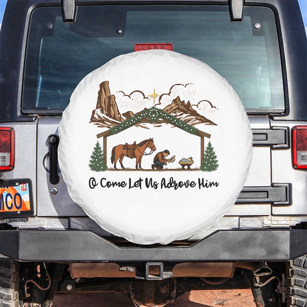 Nativity Scene Christmas Spare Tire Cover Cowboy Bible Scripture Verse Western - Wonder Print Shop
