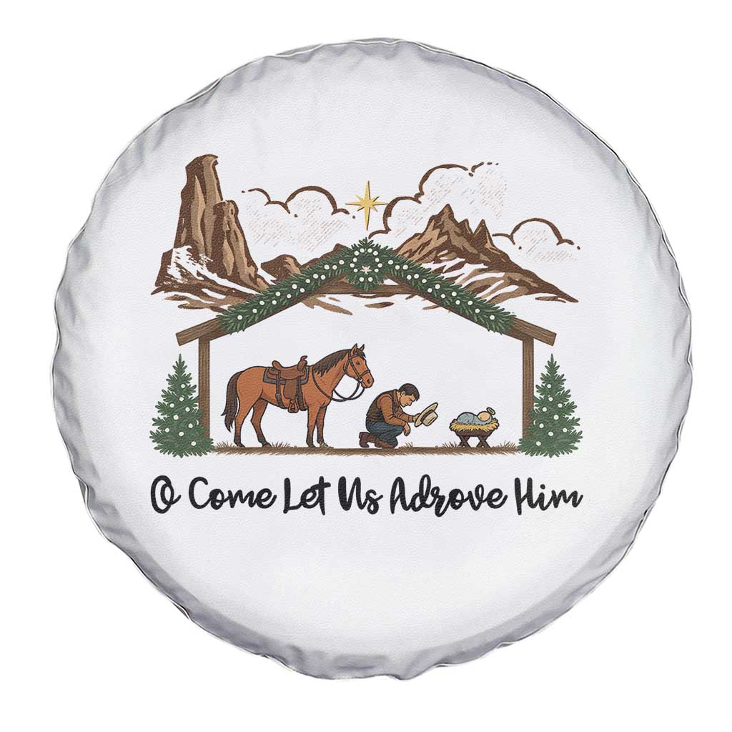 Nativity Scene Christmas Spare Tire Cover Cowboy Bible Scripture Verse Western - Wonder Print Shop