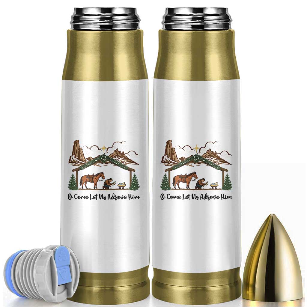 Nativity Scene Christmas Bullet Tumbler Cowboy Bible Scripture Verse Western - Wonder Print Shop
