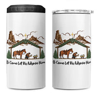 Nativity Scene Christmas 4 in 1 Can Cooler Tumbler Cowboy Bible Scripture Verse Western - Wonder Print Shop