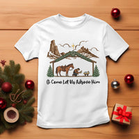 Nativity Scene Christmas T Shirt Cowboy Bible Scripture Verse Western - Wonder Print Shop