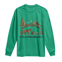 Nativity Scene Christmas Long Sleeve Shirt Cowboy Bible Scripture Verse Western - Wonder Print Shop