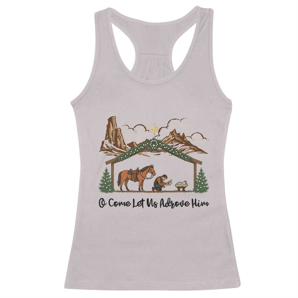 Nativity Scene Christmas Racerback Tank Top Cowboy Bible Scripture Verse Western - Wonder Print Shop