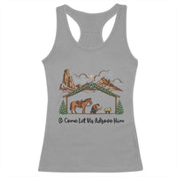 Nativity Scene Christmas Racerback Tank Top Cowboy Bible Scripture Verse Western - Wonder Print Shop