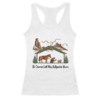 Nativity Scene Christmas Racerback Tank Top Cowboy Bible Scripture Verse Western - Wonder Print Shop