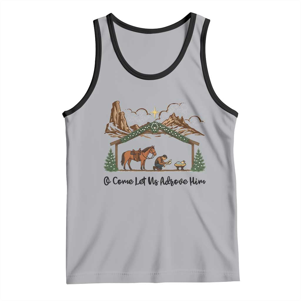 Nativity Scene Christmas Tank Top Cowboy Bible Scripture Verse Western - Wonder Print Shop