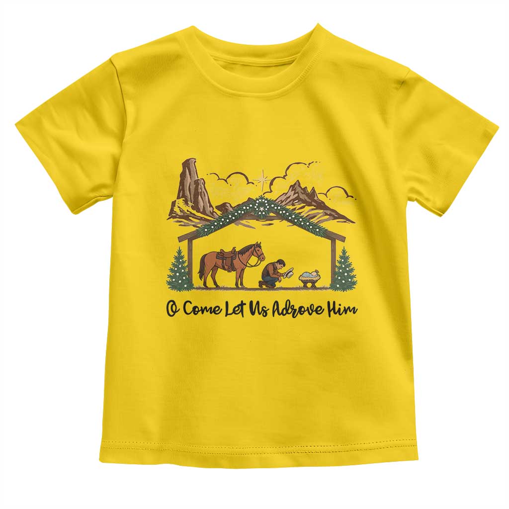 Nativity Scene Christmas Toddler T Shirt Cowboy Bible Scripture Verse Western - Wonder Print Shop