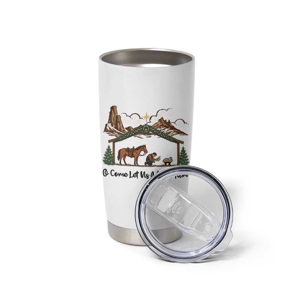 Nativity Scene Christmas Tumbler Cup Cowboy Bible Scripture Verse Western - Wonder Print Shop