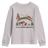 Nativity Scene Christmas Youth Sweatshirt Cowboy Bible Scripture Verse Western - Wonder Print Shop