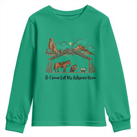 Nativity Scene Christmas Youth Sweatshirt Cowboy Bible Scripture Verse Western - Wonder Print Shop