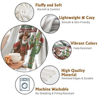 Funny Santa Cowboy Throw Blanket Wrangling Christmas Cheer - Wonder Print Shop