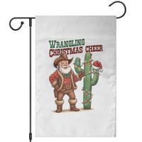 Funny Santa Cowboy Garden Flag Wrangling Christmas Cheer - Wonder Print Shop