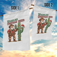 Funny Santa Cowboy Garden Flag Wrangling Christmas Cheer - Wonder Print Shop