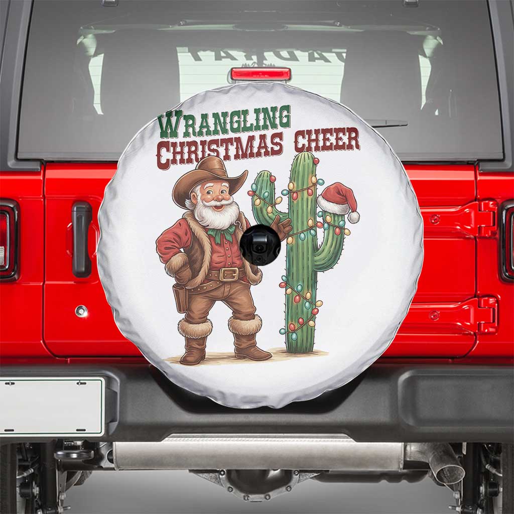 Funny Santa Cowboy Spare Tire Cover Wrangling Christmas Cheer - Wonder Print Shop