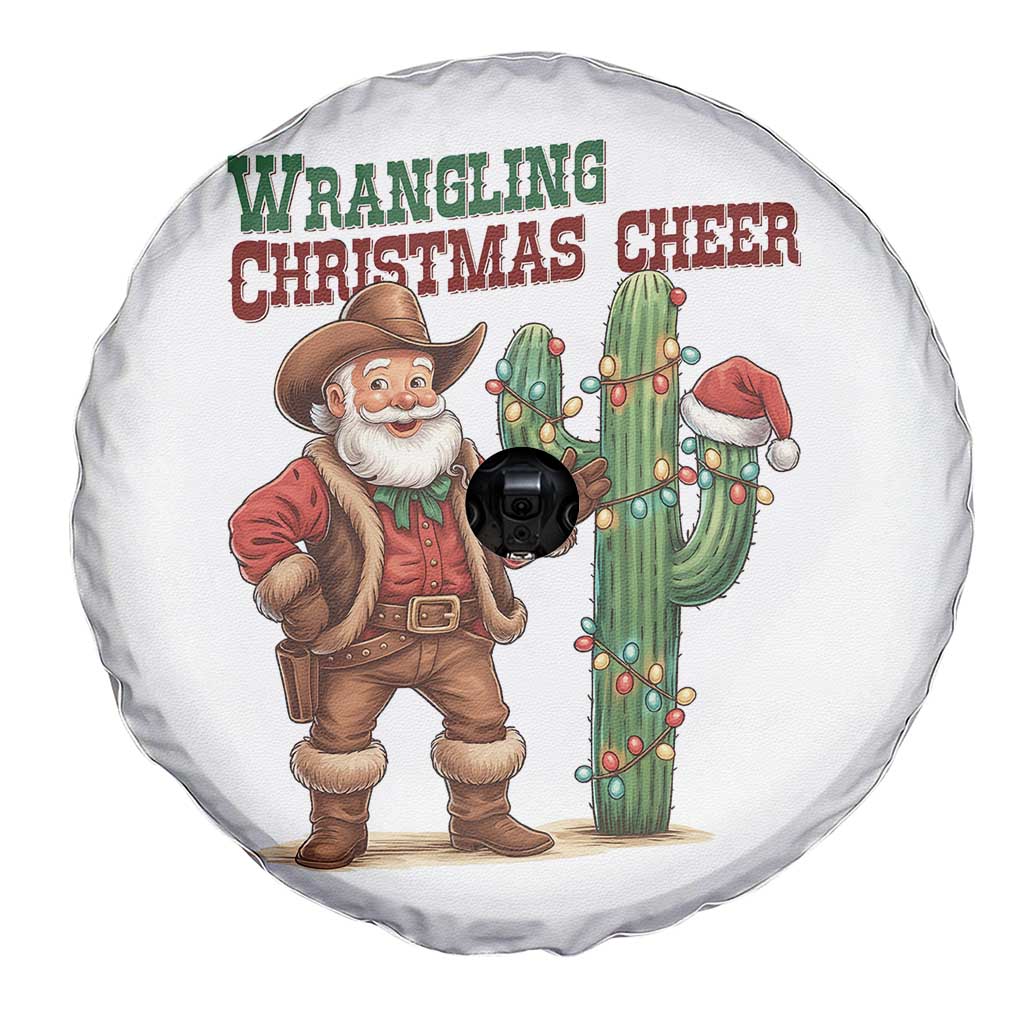 Funny Santa Cowboy Spare Tire Cover Wrangling Christmas Cheer - Wonder Print Shop