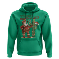 Funny Santa Cowboy Hoodie Wrangling Christmas Cheer - Wonder Print Shop