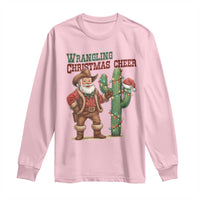 Funny Santa Cowboy Long Sleeve Shirt Wrangling Christmas Cheer - Wonder Print Shop