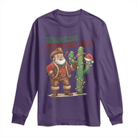 Funny Santa Cowboy Long Sleeve Shirt Wrangling Christmas Cheer - Wonder Print Shop