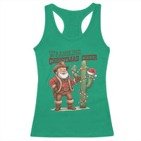 Funny Santa Cowboy Racerback Tank Top Wrangling Christmas Cheer - Wonder Print Shop