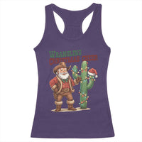 Funny Santa Cowboy Racerback Tank Top Wrangling Christmas Cheer - Wonder Print Shop