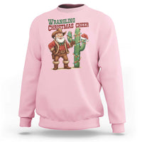 Funny Santa Cowboy Sweatshirt Wrangling Christmas Cheer - Wonder Print Shop