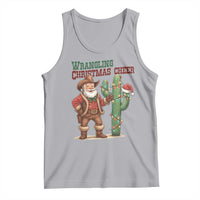 Funny Santa Cowboy Tank Top Wrangling Christmas Cheer - Wonder Print Shop