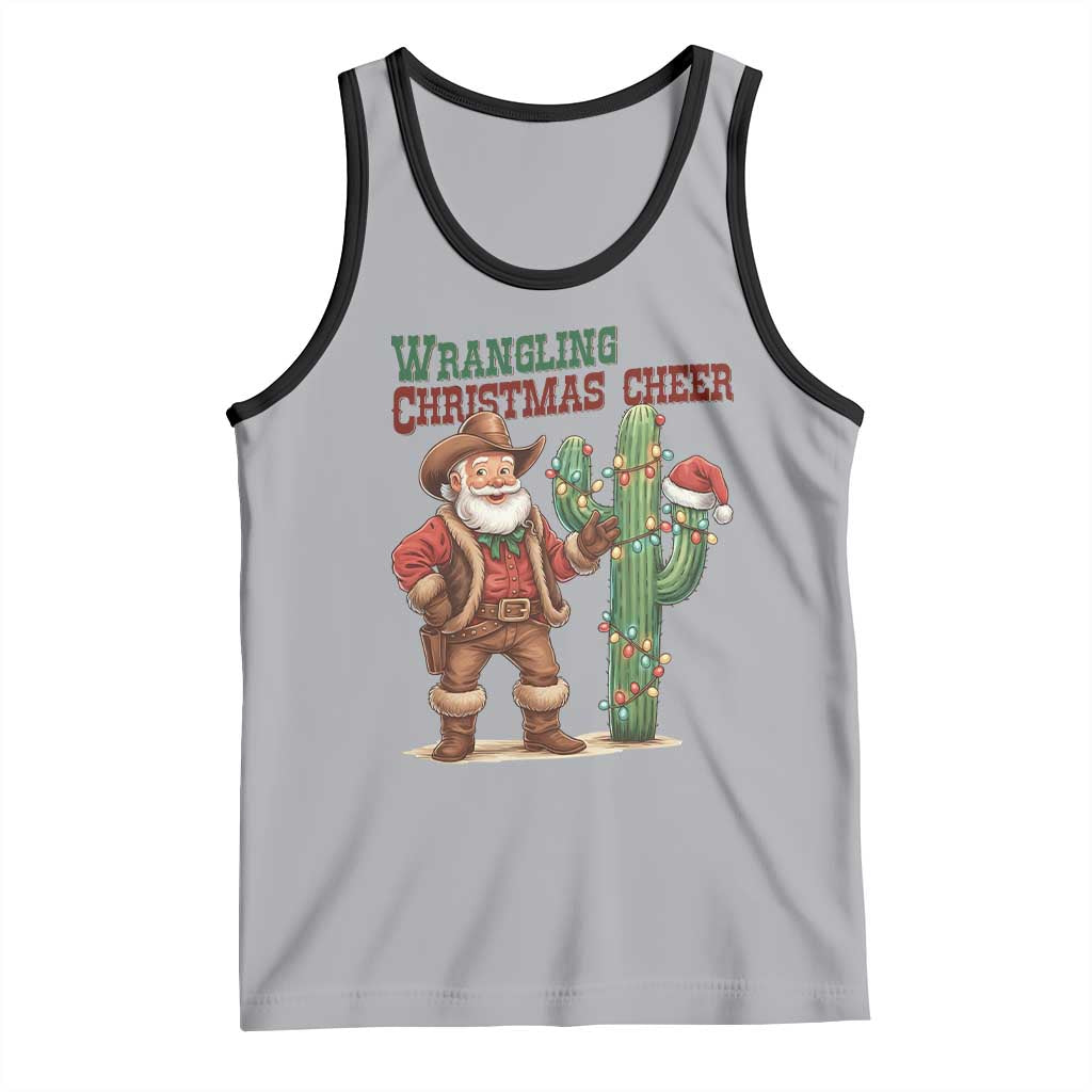 Funny Santa Cowboy Tank Top Wrangling Christmas Cheer - Wonder Print Shop