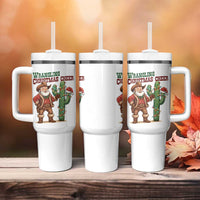 Funny Santa Cowboy Tumbler With Handle Wrangling Christmas Cheer - Wonder Print Shop