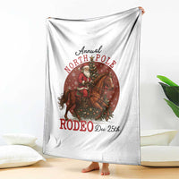 Cowboy Santa Christmas Throw Blanket Annual North Pole Rodeo Dec 25th - Wonder Print Shop